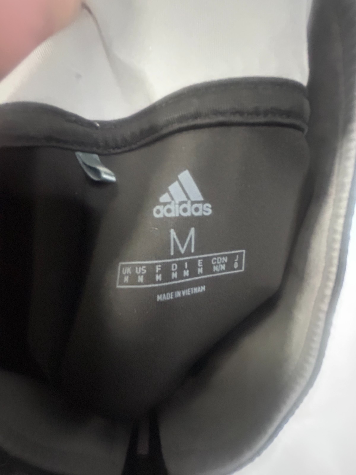 Adidas 1/4 Zip Pullover Men Medium Black Athletic Performance Long Sleeve Logo