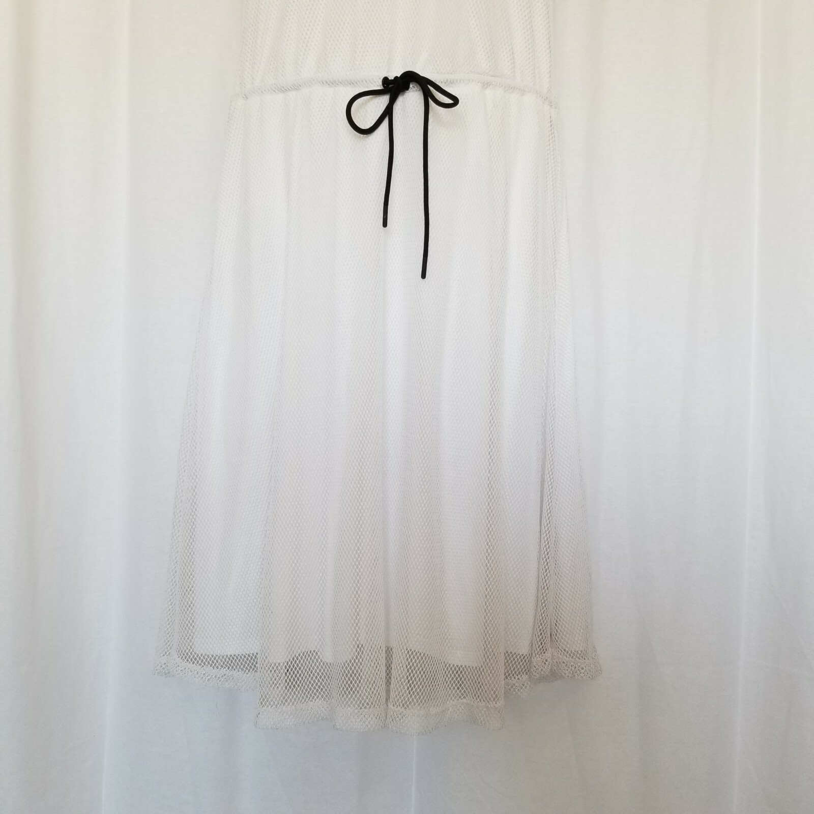 Hunter Target Women Dress White Mesh A-Line Racerback Sleeveless Tank Zip Sz S