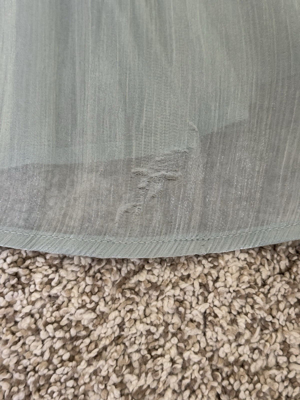 ANEWSTA Sage Green Shimmer Pleated Midi Dress Bow Neck Long Sleeve L