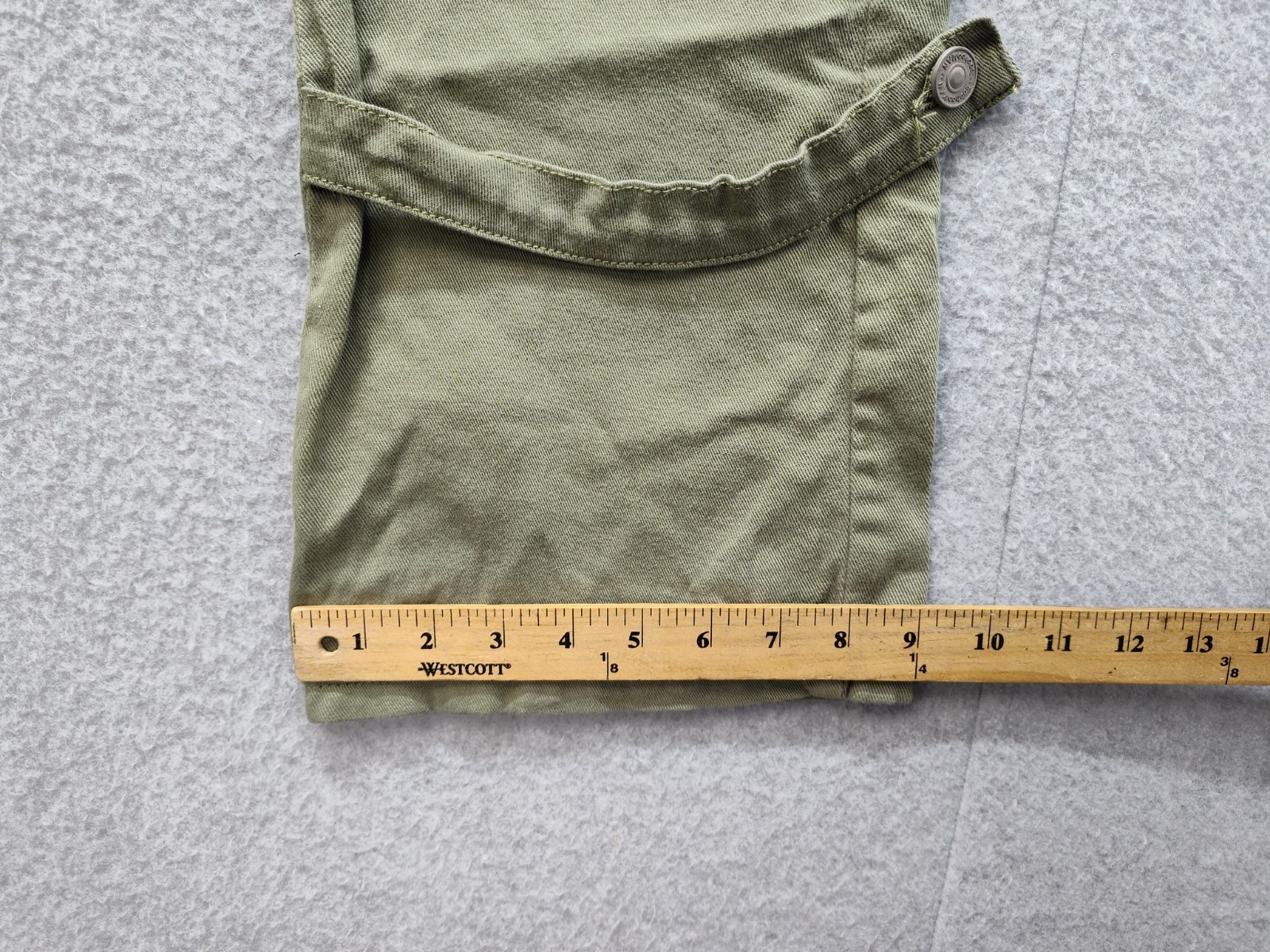Boohooman Men Cargo Pant 34 Olive Green Utility Workwear Strappy Buckle Pockets