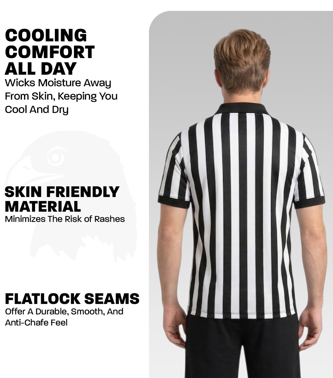Exxact Sports Referee Shirt Men, Athletic Fit Basketball Referee Shirt for Sport