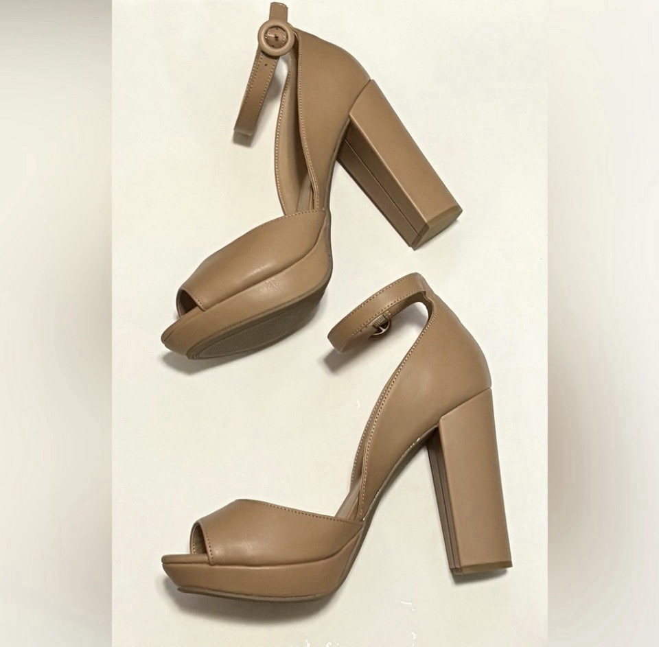 Sun + Stone Beige Platform Heels