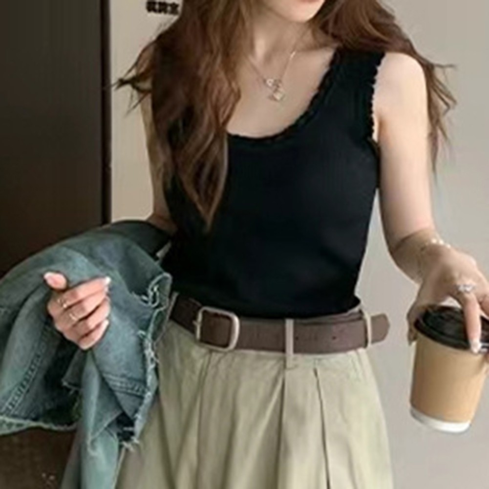 Women’s Regular Length Knitted Vest with Seamless Camisole Ideal for Daily Use