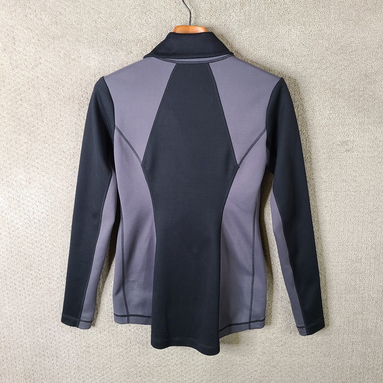 Cabi Dash Jacket Womens XS Black Gray Asymmetrical Full Zip Athletic Athleisure
