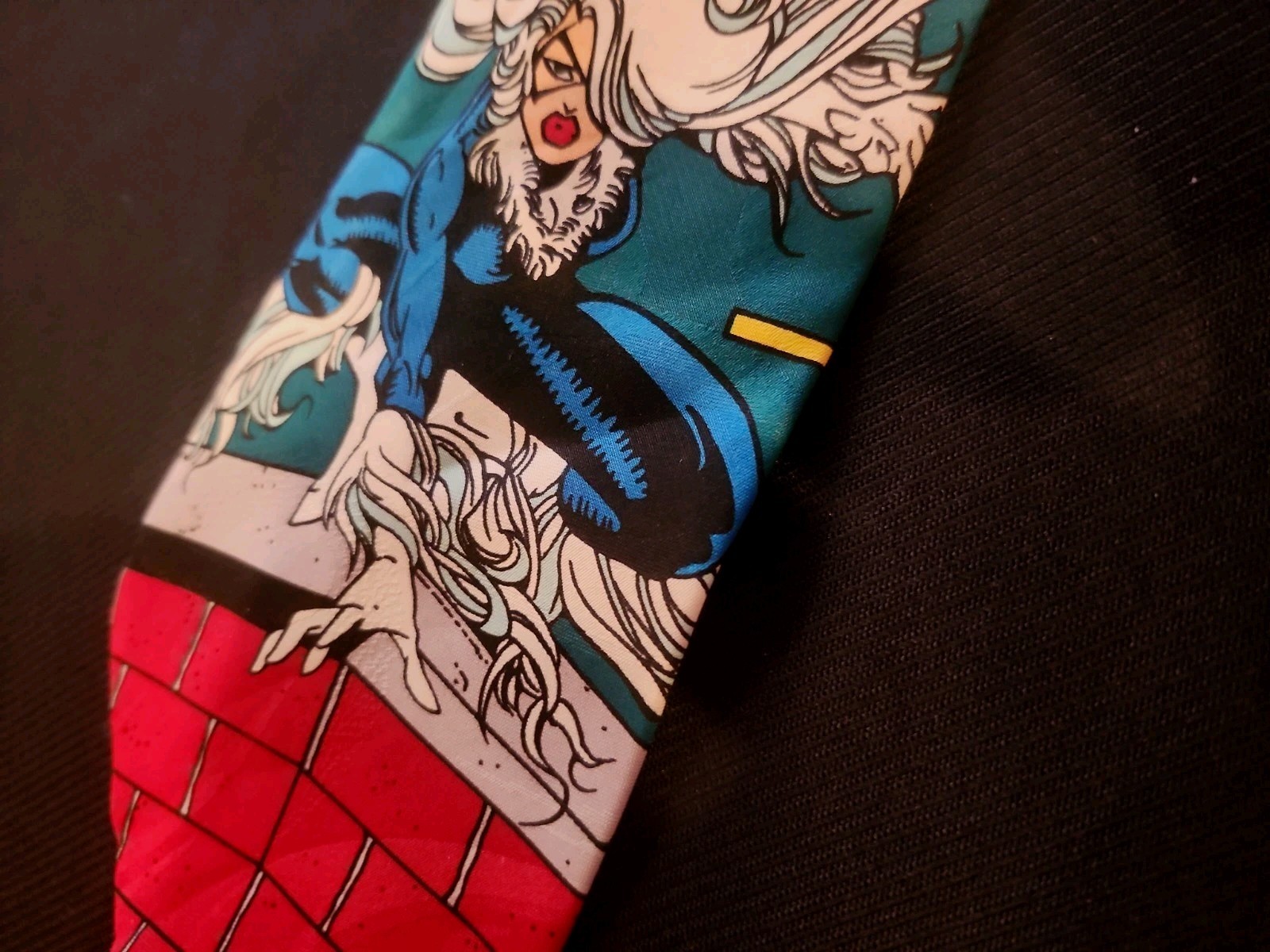 Cartoon Corner Tie Spiderman Black Cat Novelty Necktiec Vintage 1994 NWT NEW