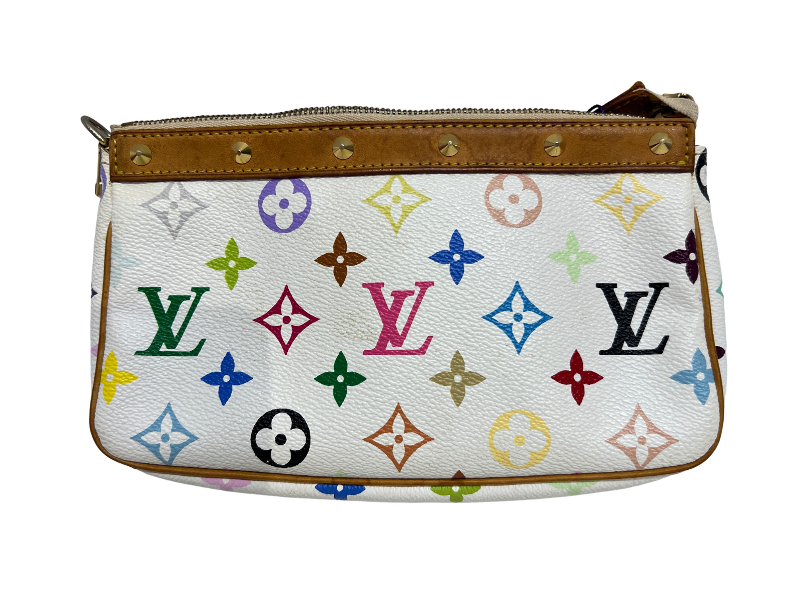 Louis Vuitton Monogram Multicolor Pochette Accessoires White Used