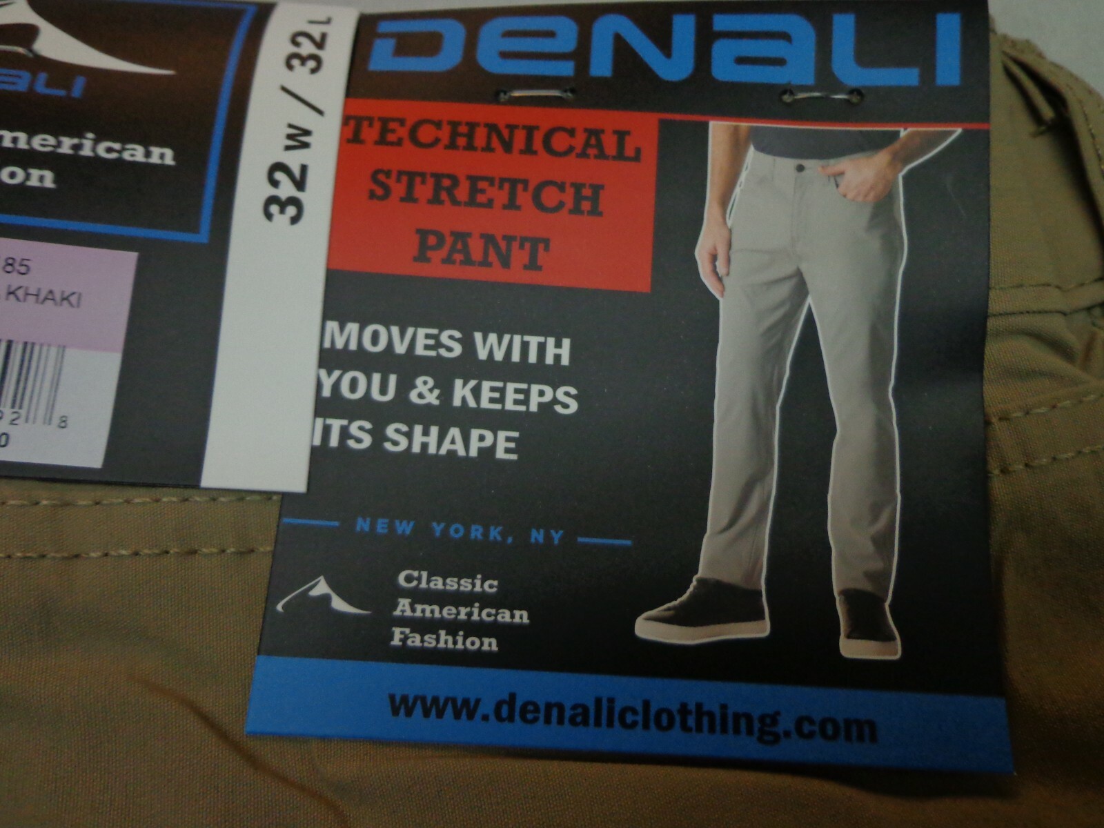 DENALI Delta Khaki Technical Stretch Pants NWT 32/32 MSRP $54