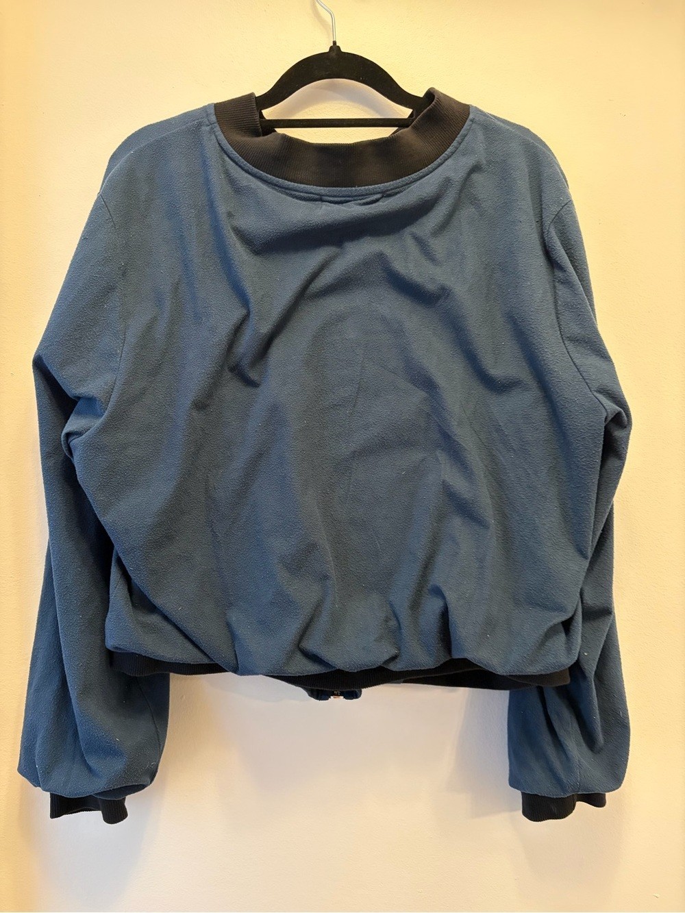 fab’rik Slate Blue Bomber Jacket with Black Trim Size L