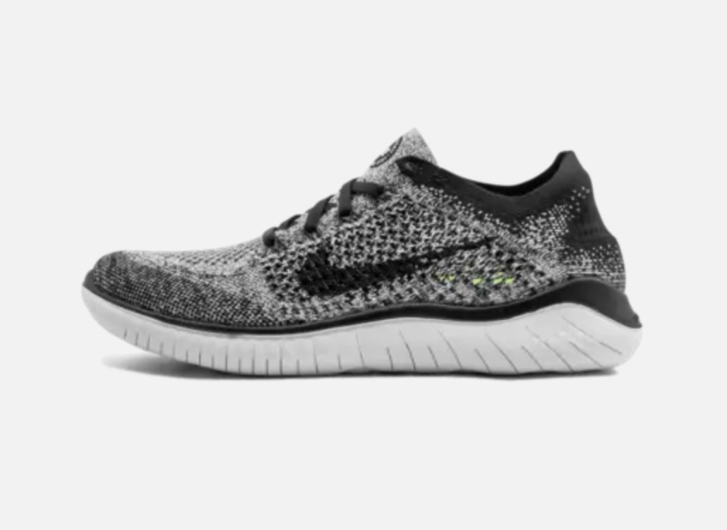 Nike Free RN Flyknit 2018 FK Oreo Grey Black White Shoes 942839-101 Womens Size