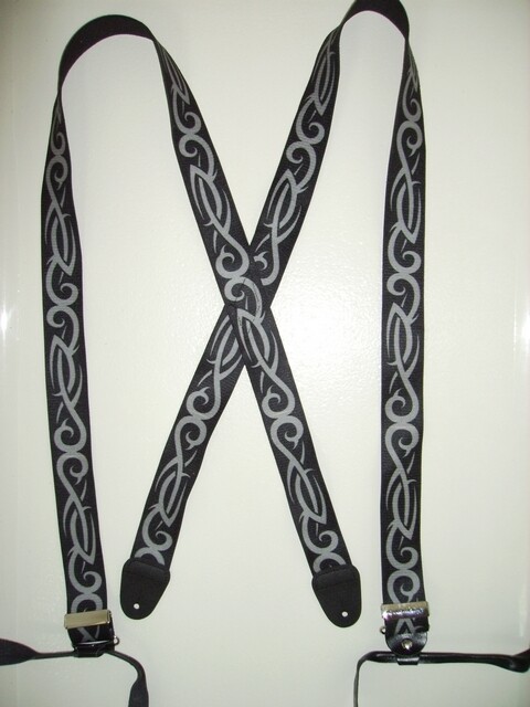 Men’s Suspenders X Style 1-1/2″ & 2″ TBBK, Button On USA Made