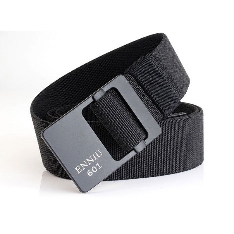 Men’s Elasticated Stretch Woven Belt Casual Outdoor Belt Alloy Trouser Belt