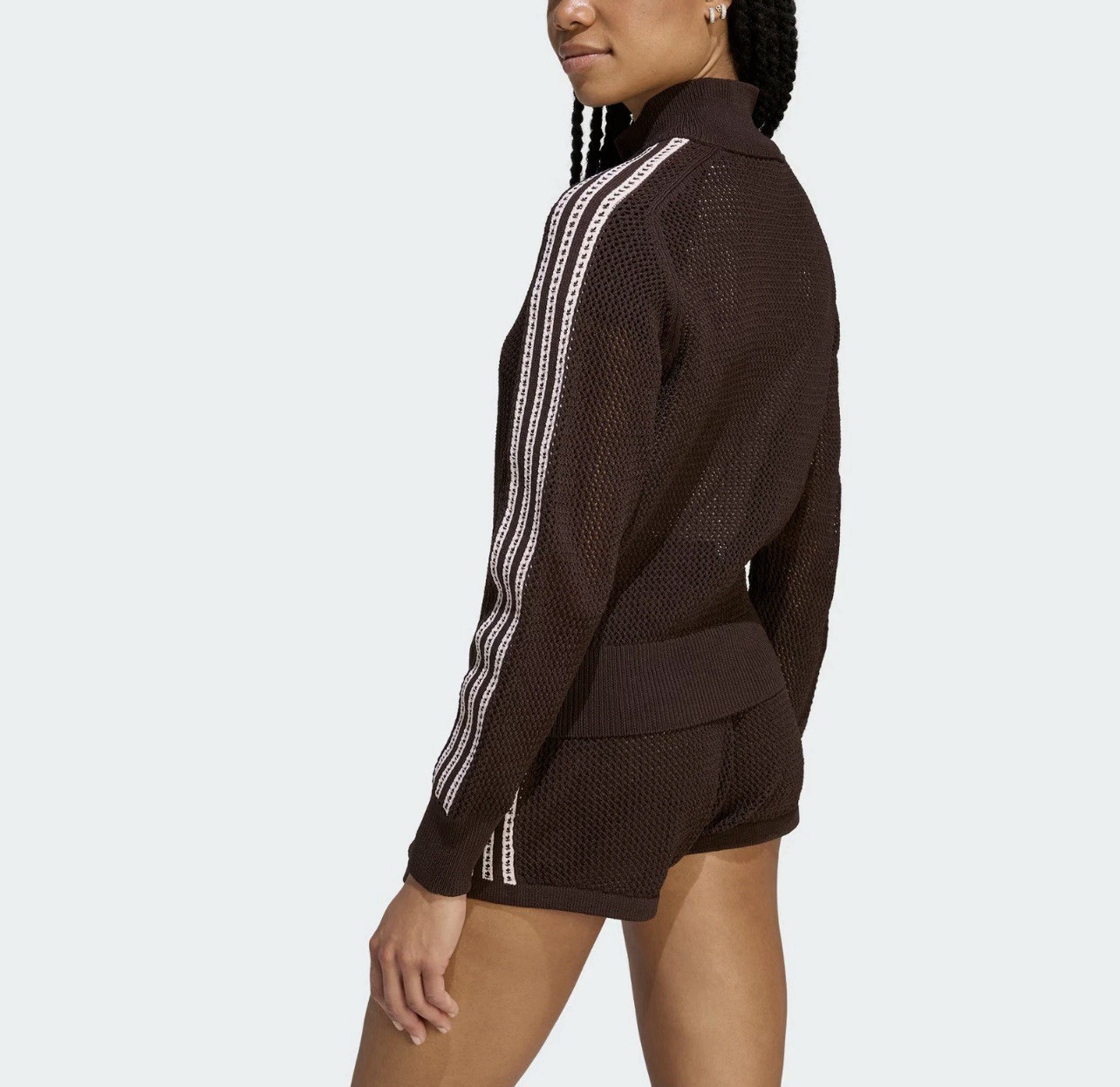Adidas Firebird Originals Crochet Track Top ‘Aurora Coffee’ White KE0202 Size L