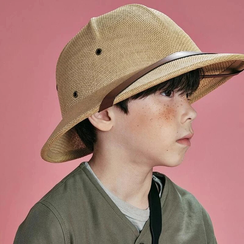 Parent-child Vietnam Toquilla Straw Helmet Pith Sun Hat For Boy Girl War