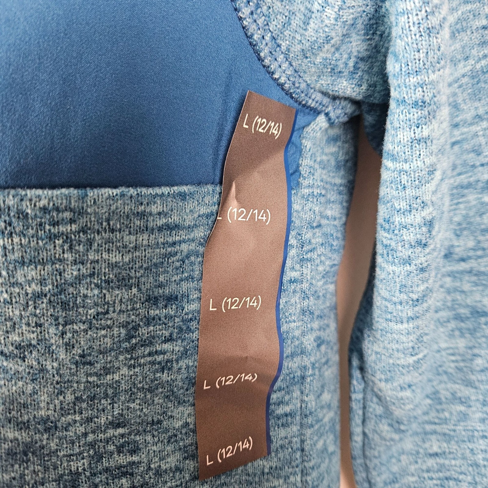 All In Motion Kids Pullover 1/4 Zip Fleece Sweatshirt Large 12/14 Teal Comfort