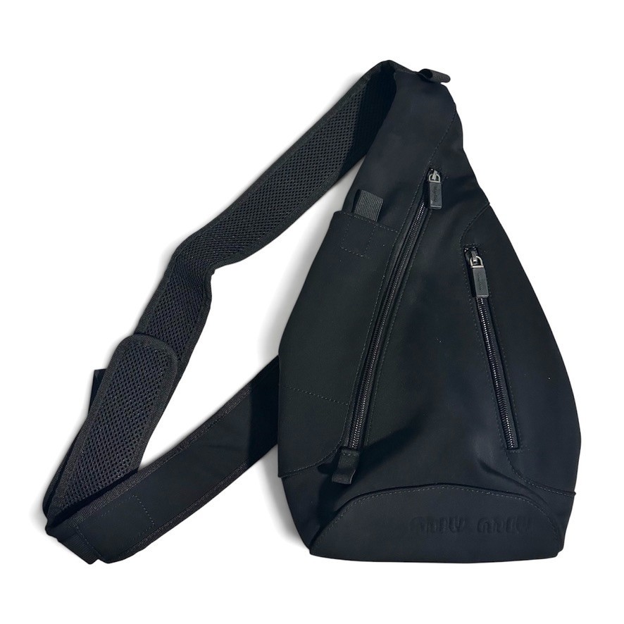 Extremely Rare ◇ Miu Miu Archive Body Bag, Waist Bag, Shoulder Bag – Black Nylon