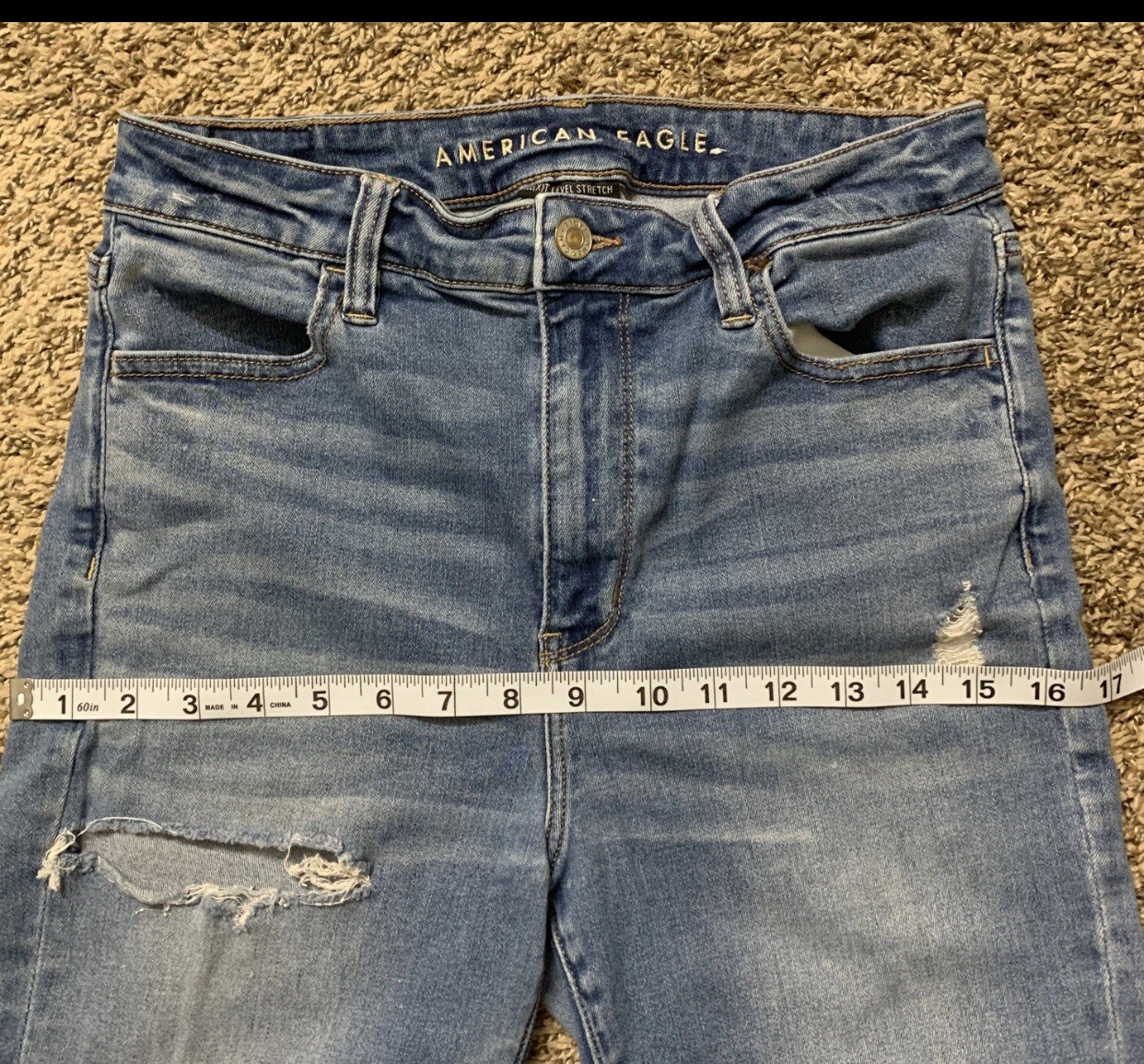 American Eagle Super High Rise Jegging Next Level Stretch Jeans Size 10 L