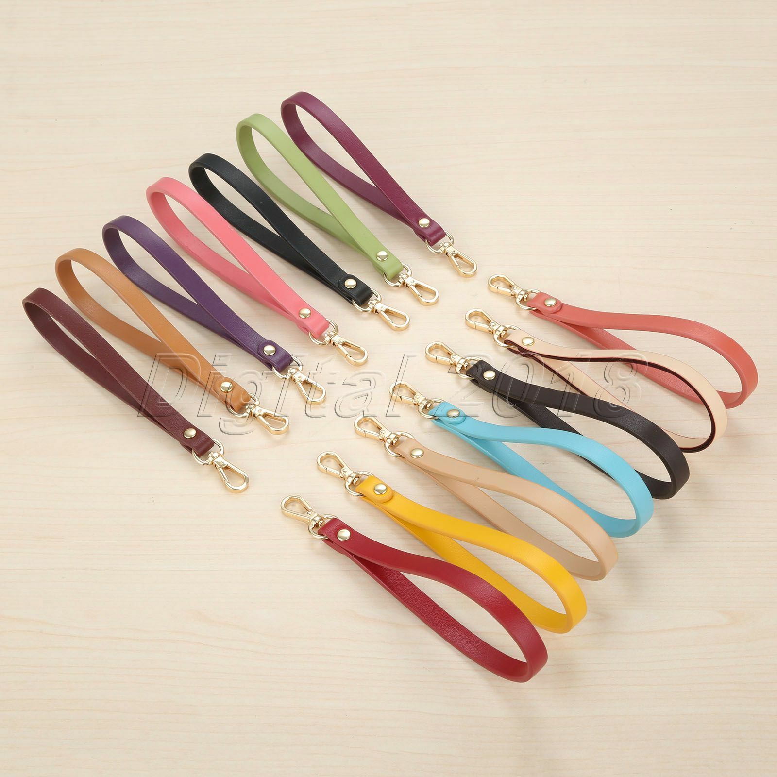 15*0.8cm Leather Short Straps Bag Accessories Wristlet Wrist Bag Strap Handle