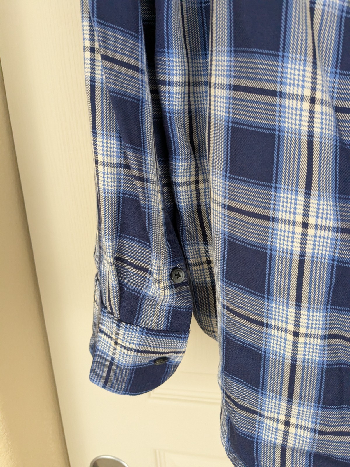 Madewell Button Up Plaid Shirt Size S Blue Long Sleeve Viscose Lightweight