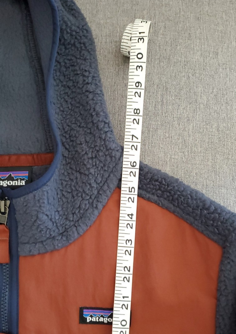 Patagonia Men’s M Hooded 1/2 Zip Pullover Jacket Blue/Brown Solid