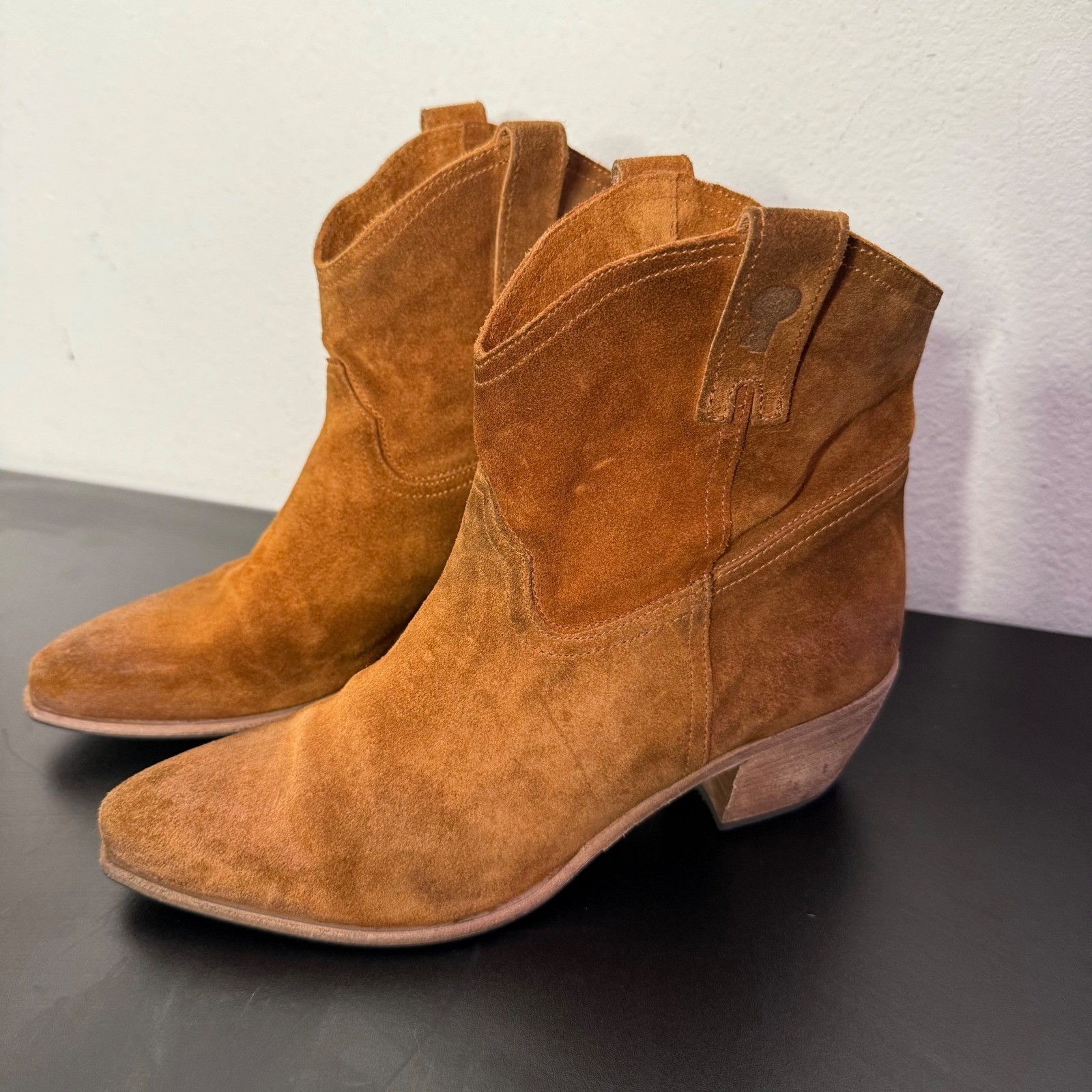 Benheart Italy Suede Leather Western Cowboy BOHO Ankle Boots 39 US 8.5 Vibram