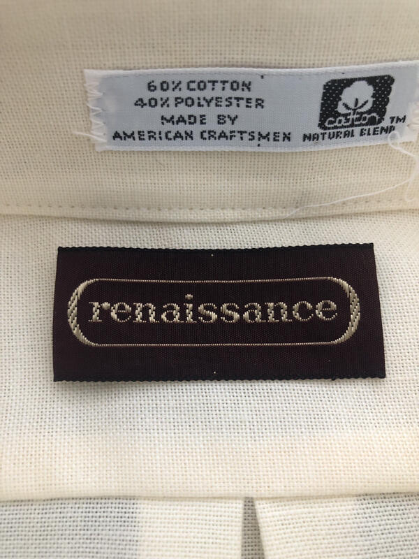 RENAISSANCE NWT Button-down Yellow Cotton Poly USA 15½ 32-33
