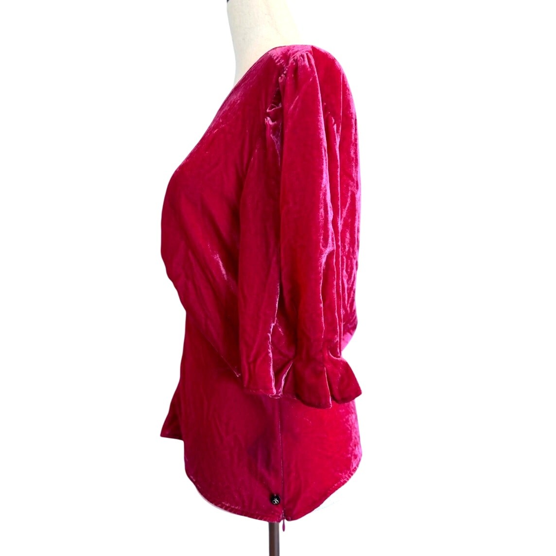 NWT Scotch & Soda Pink Velvet Top Side Zipper, Back Neckline Button w Keyhole M