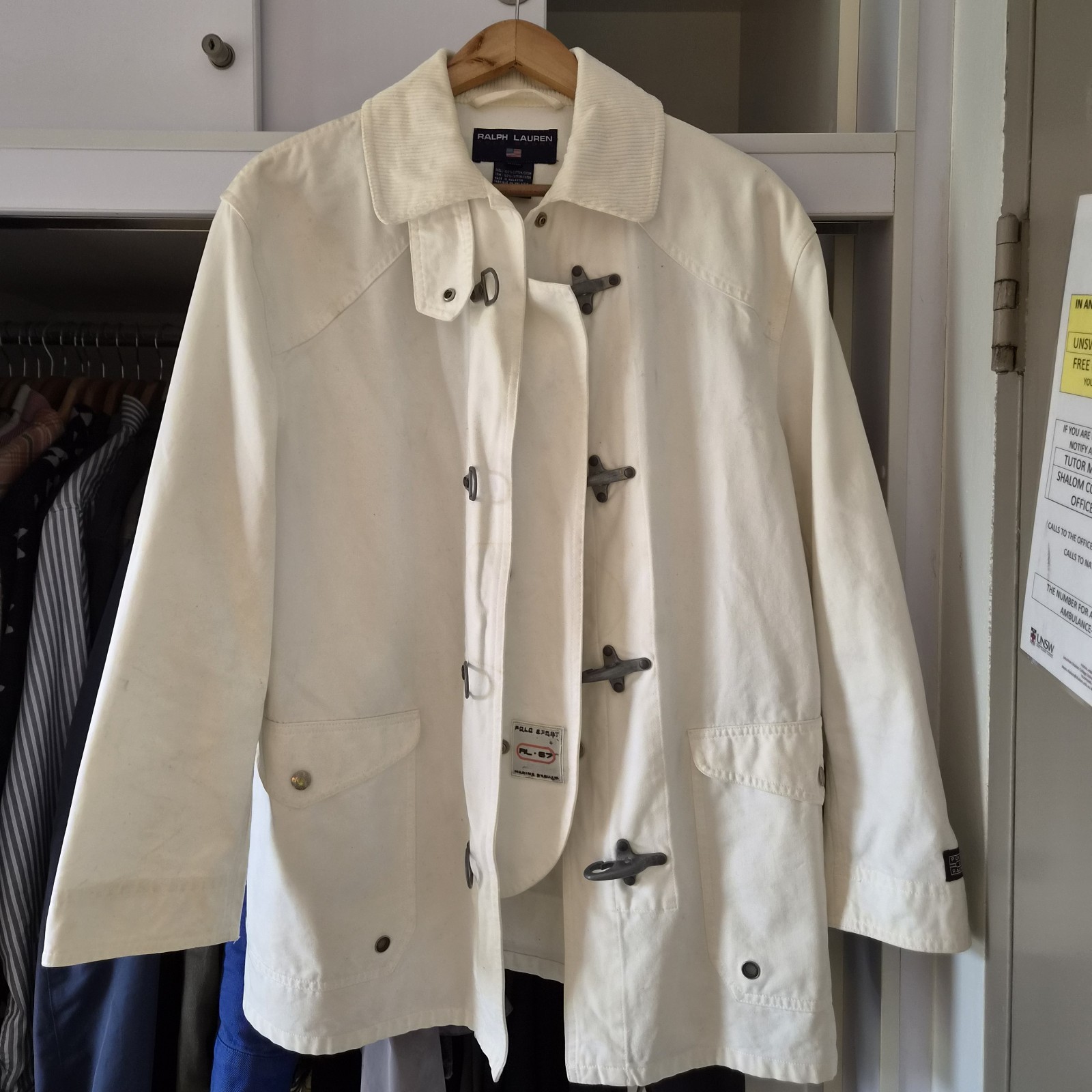 Vintage Polo Sport Ralph Lauren Fireman Jacket Mens M White