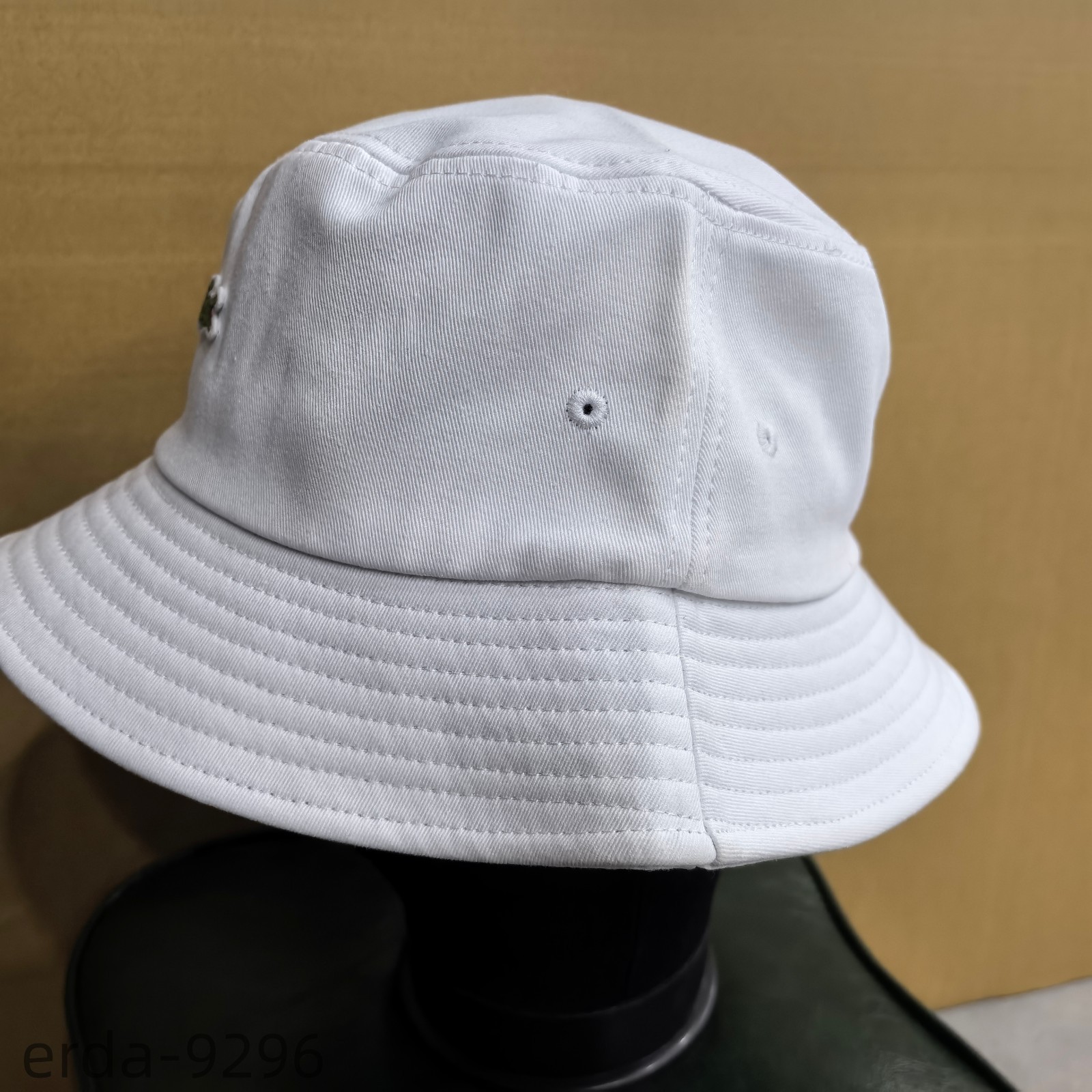 LACOSTE patterned outdoor casual fisherman’s hat white unisex