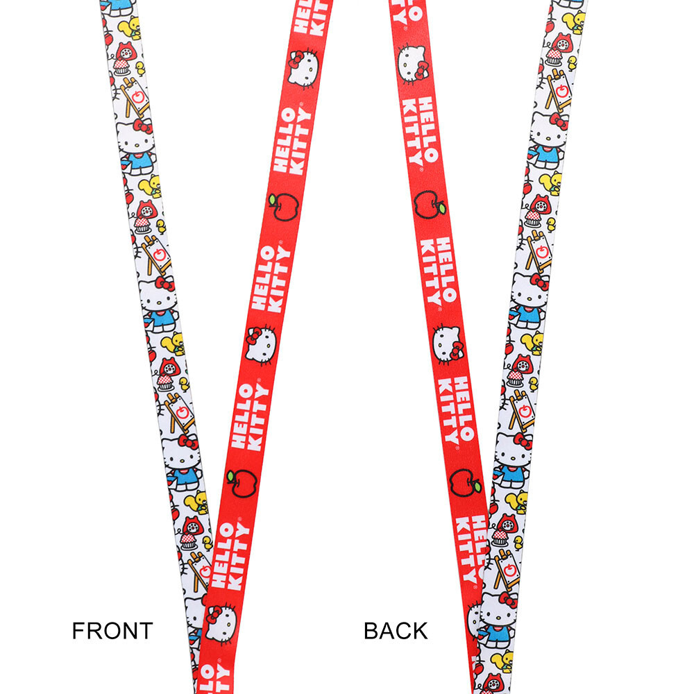 Hello Kitty Lanyard with Breakaway Rubber Charm and ID Sleeve