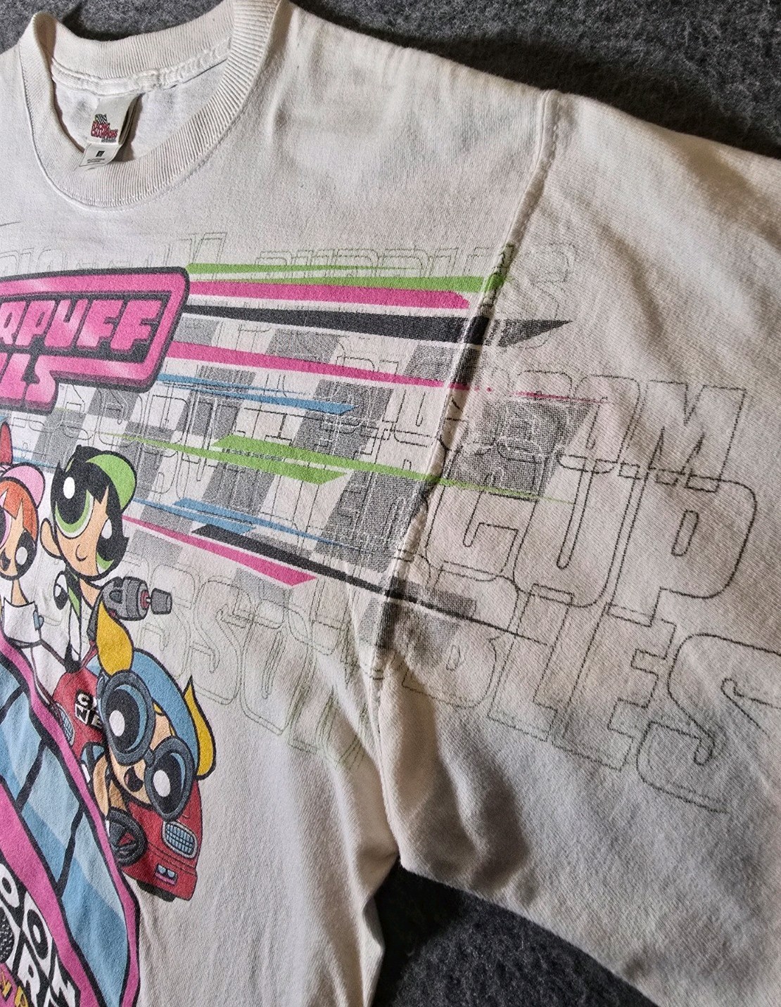 Vtg 02 Powerpuff Girls Wacky Racing Cartoon Network Tee Size L Racing Champions
