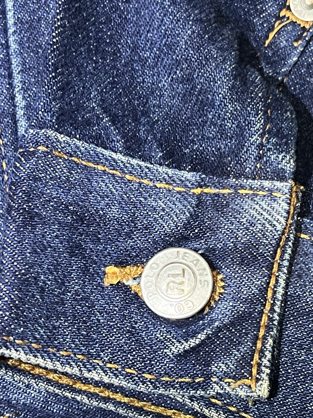 Polo Jeans Co By Ralph Lauren Vintage Denim Dark Blue Jean Trucker Jacket, MED