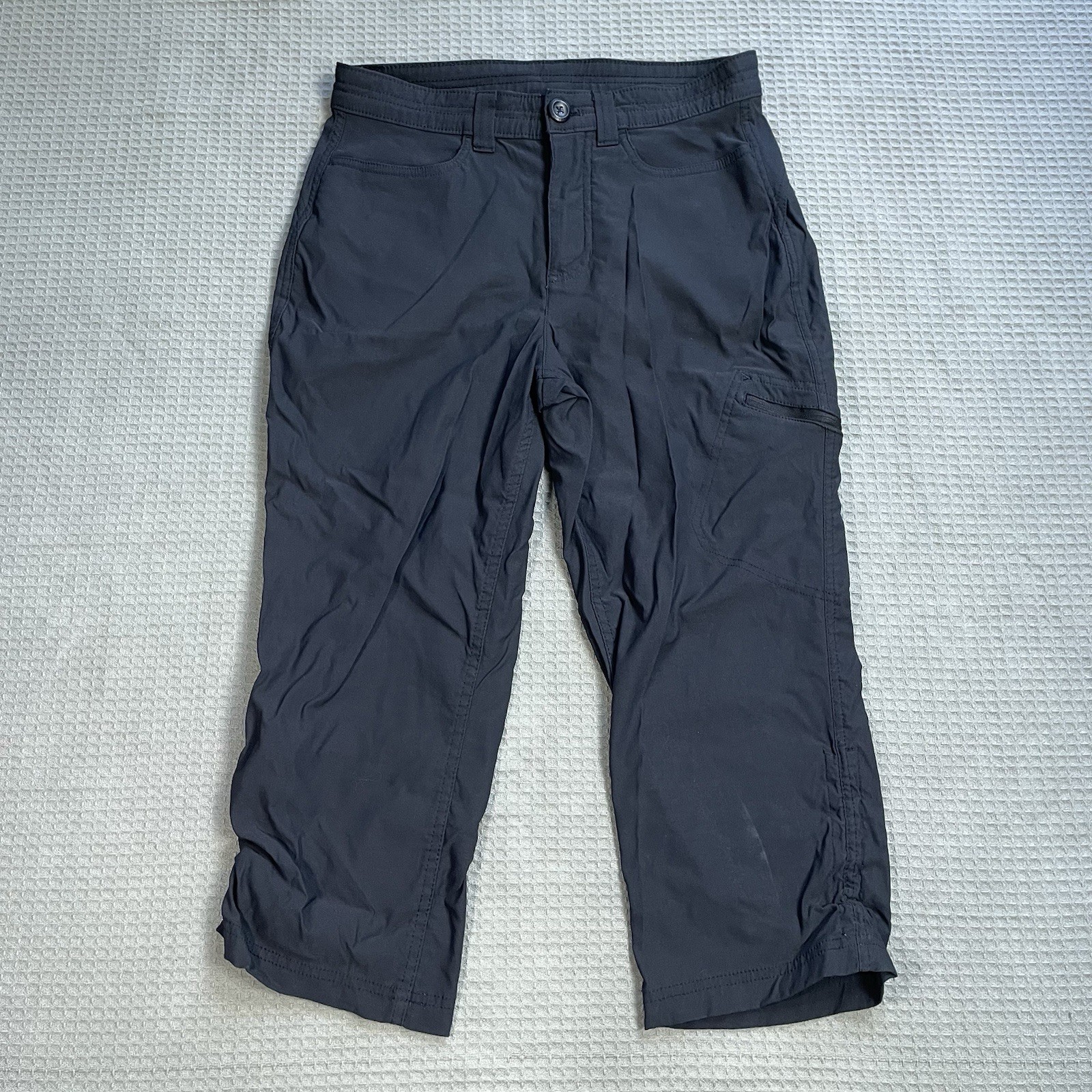 Eddie Bauer Rainier Capri Pants 6 Womens Black Nylon Stretch Hiking