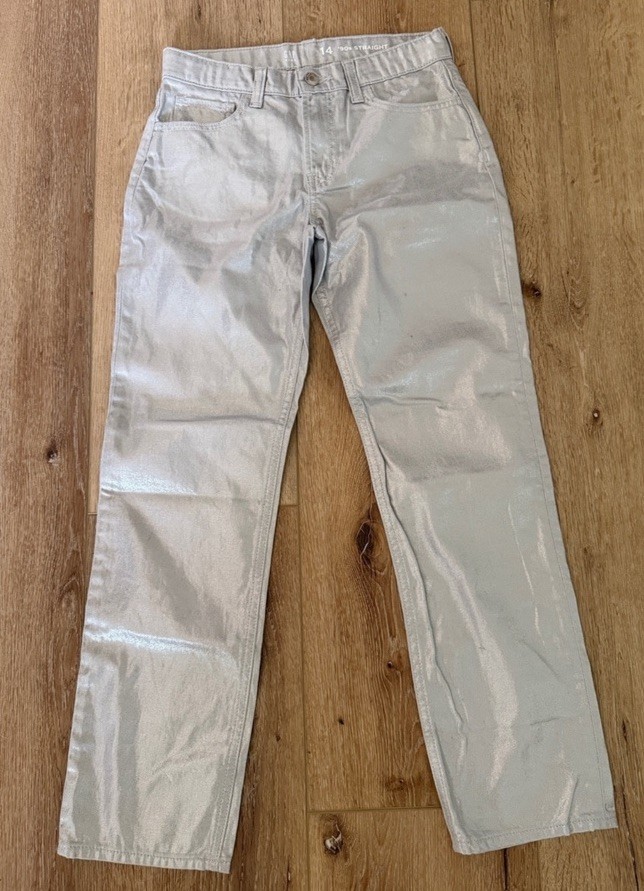 GAP | Shiny Silver | 90’s Straight-Leg Pants/Jeans | size 14