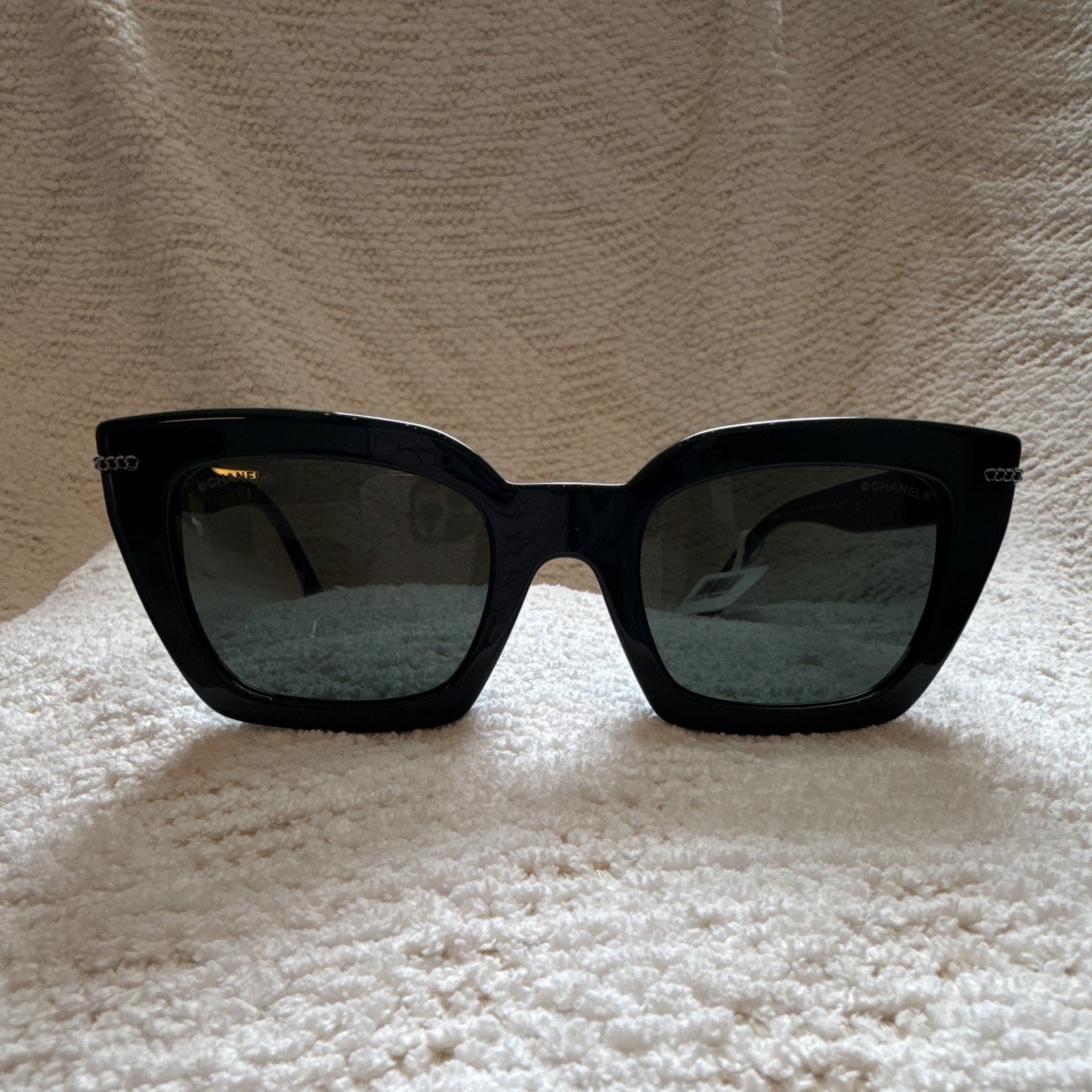 CHANEL 5500-A Women’s Cat Eye Sunglasses Dark Green Frame Tinted UV400 140mm
