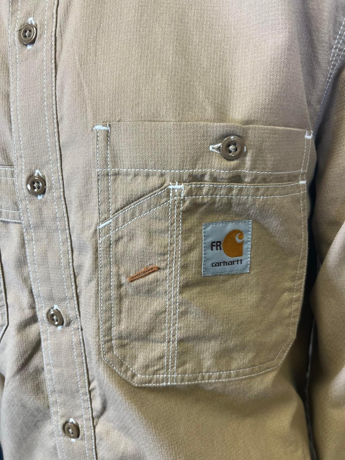 Carhartt FR Men’s Dark Khaki Shirt Flame Resistant Long Sleeve Lightweight (S04)