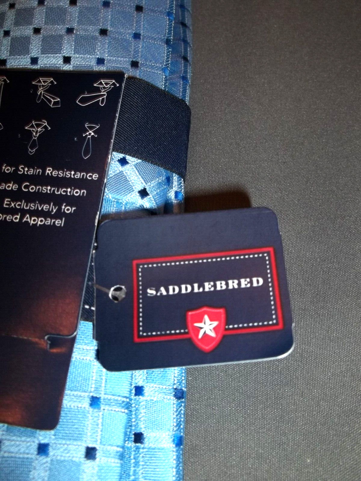 NWT SADDLEBRED SHADES OF BLUE GEOMETRIC SILK BLEND HANDMADE