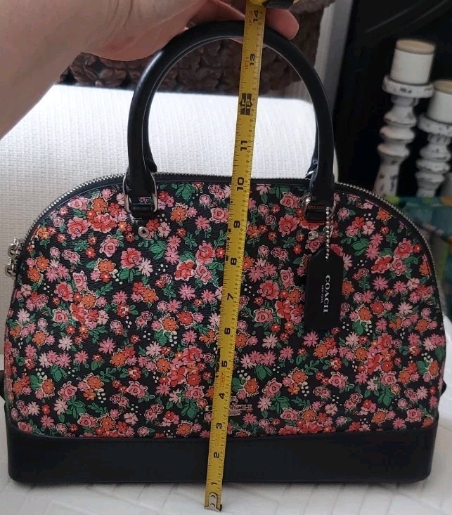 Coach Large Sierra Satchel Crossbody in Leather & Posey Cluster Print