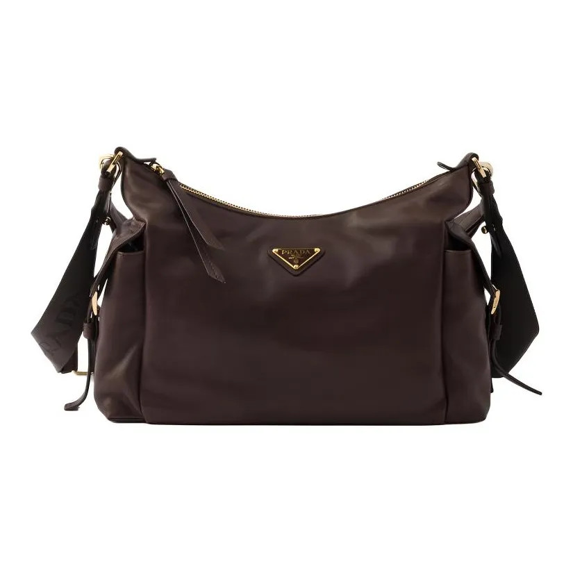 PRADA Explore Leather Handbag Large Women’s Brown 12.6*4.5*8.7 in