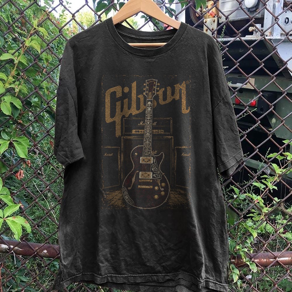 HOT! Gibson Stage Guitar Unisex Cotton T-Shirt Size S-5XL