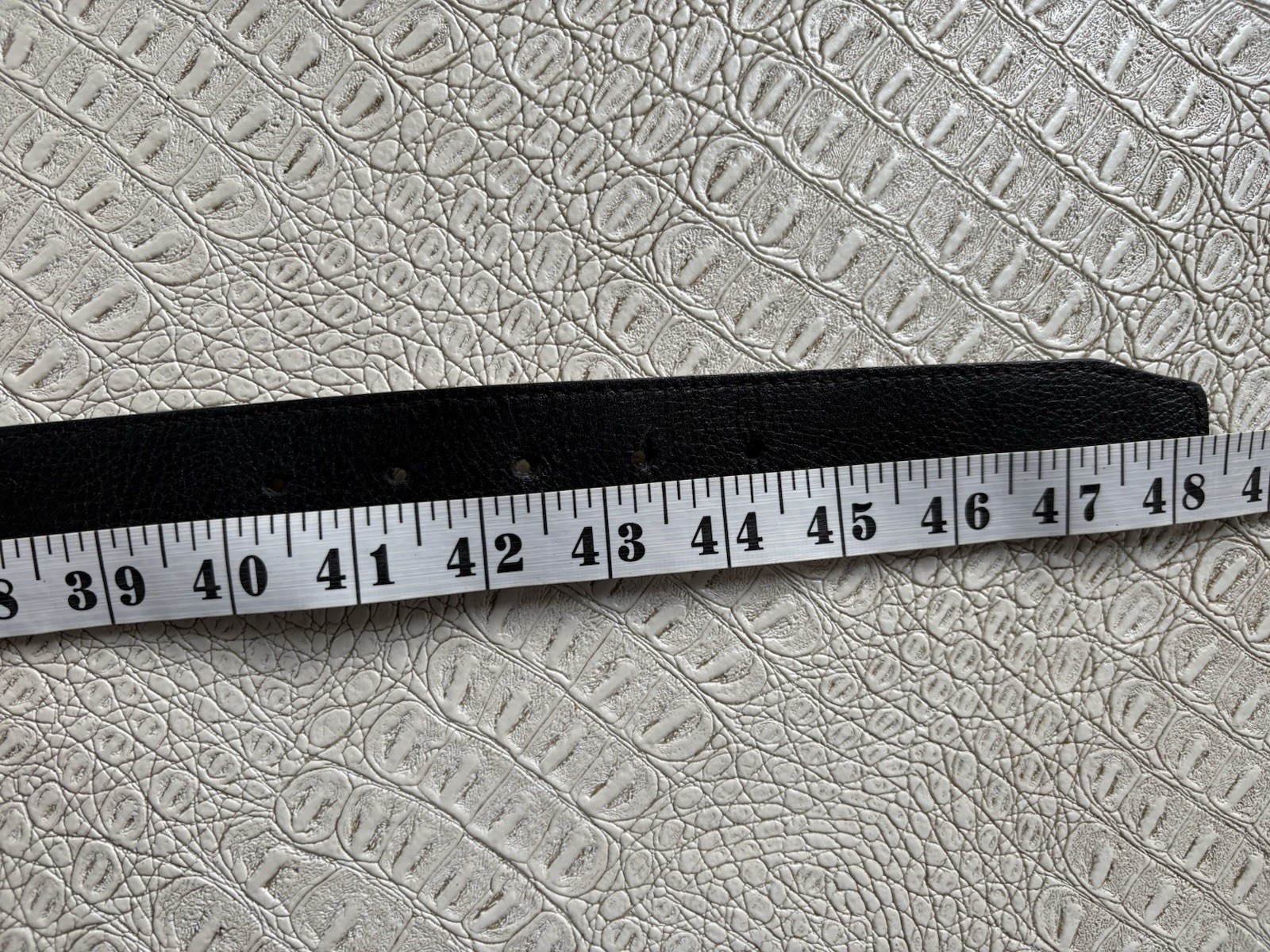 Nike Leather Belt Men 42 Black White Reversible Silvertone Buckle Stitching Logo