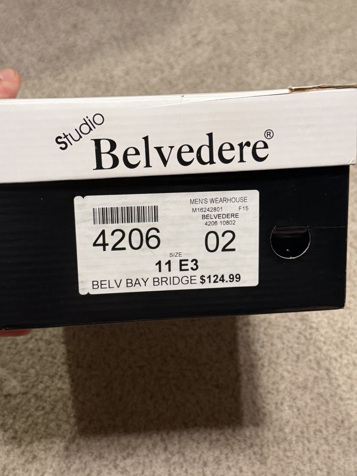 Belvedere Studio Bay Bridge Black Leather Lace-Up Oxford Dress Shoes 11 EEE