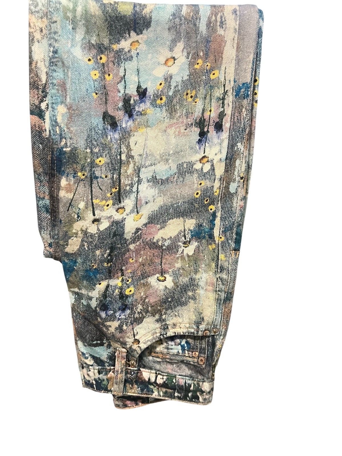 We The Free Tennessee Low-Rise Illusions Jeans Floral Canvas NWT 24 MSRP $198