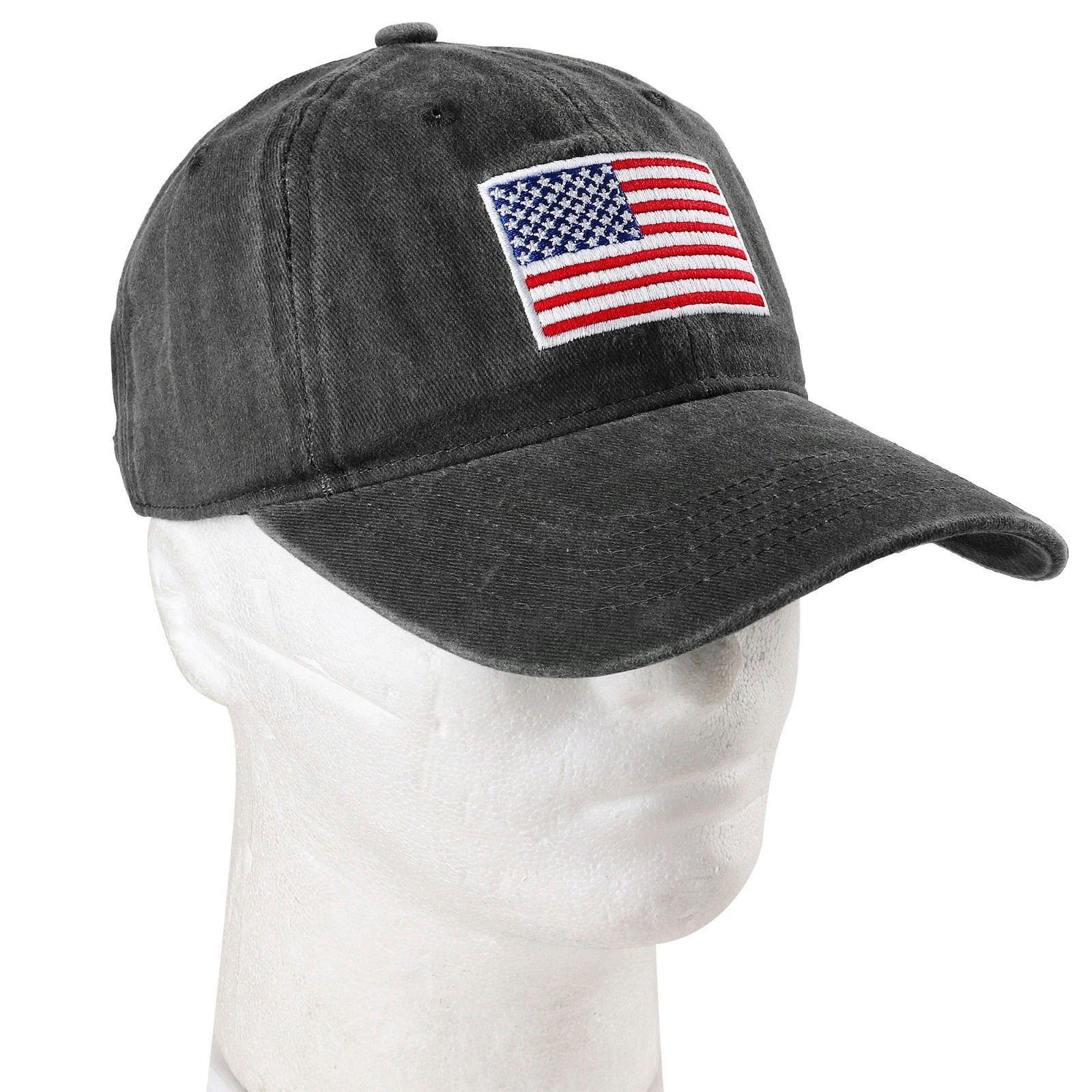Falari USA Flag Embroidered Baseball Cap Cotton Low Profile Adjustable Dad Hat