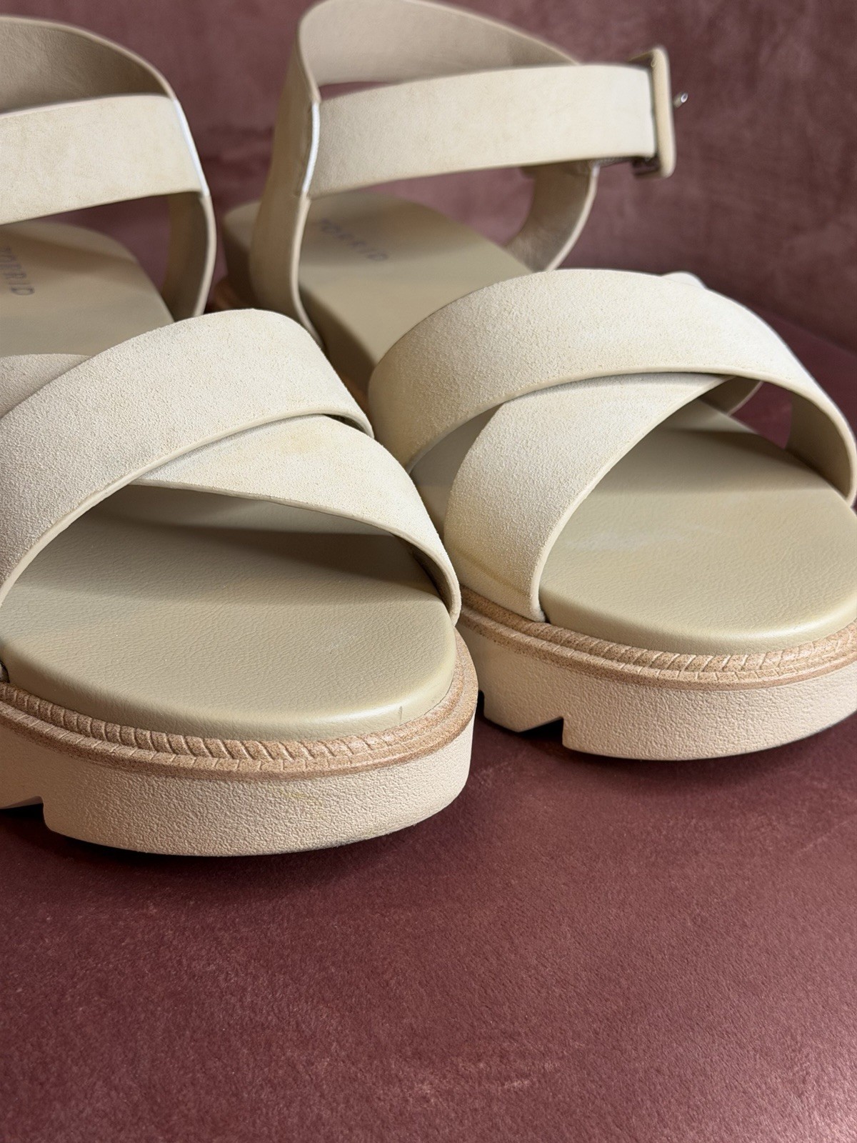 Torrid Beige Strap Platform Plus Sandal Sz 10.5 Extra Wide- WW-Cushioned
