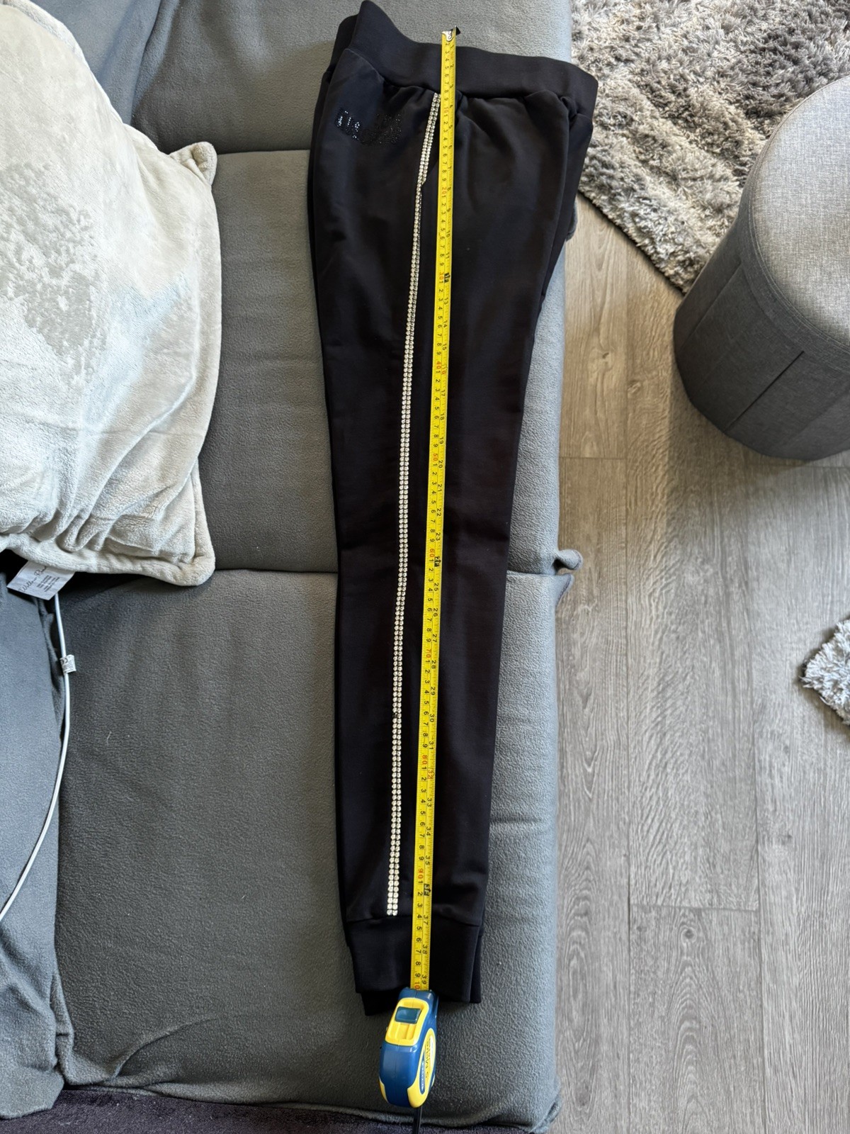 Black Love Moschino bedazzled branded tracksuit lounge set