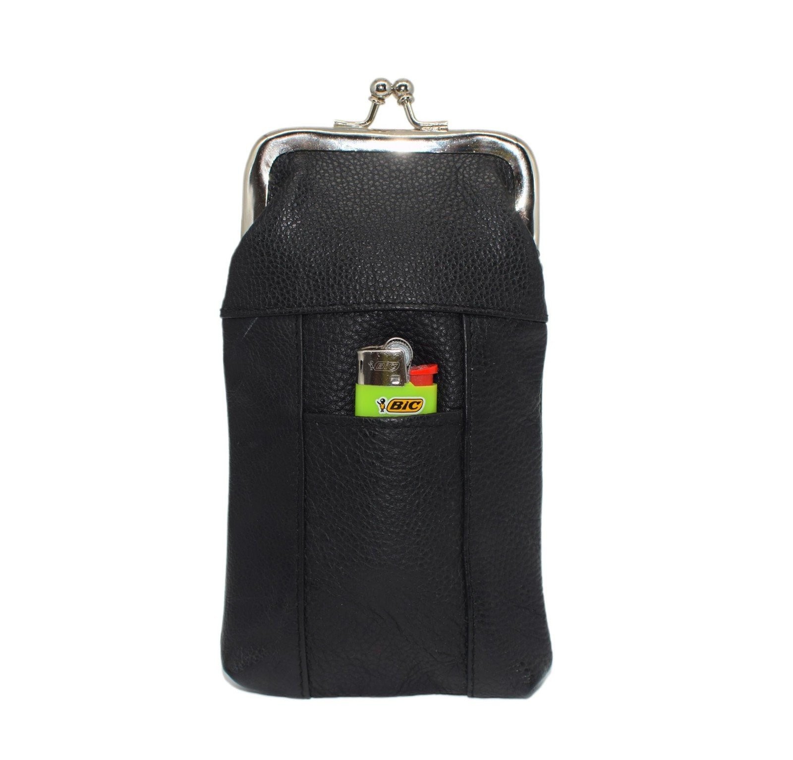 Genuine Leather Cigarette Case Holder Slim Pack Regular or 100’s & Lighter…
