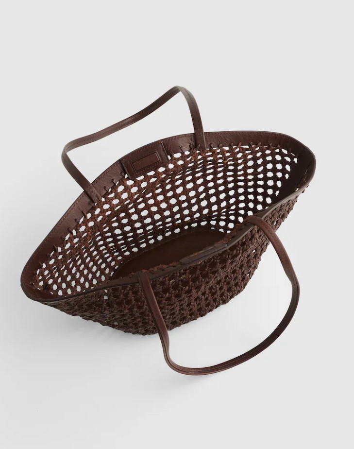 Madewell The Caning Tote Woven Straw Leather Shoulder Bag Women’s Natural SALE