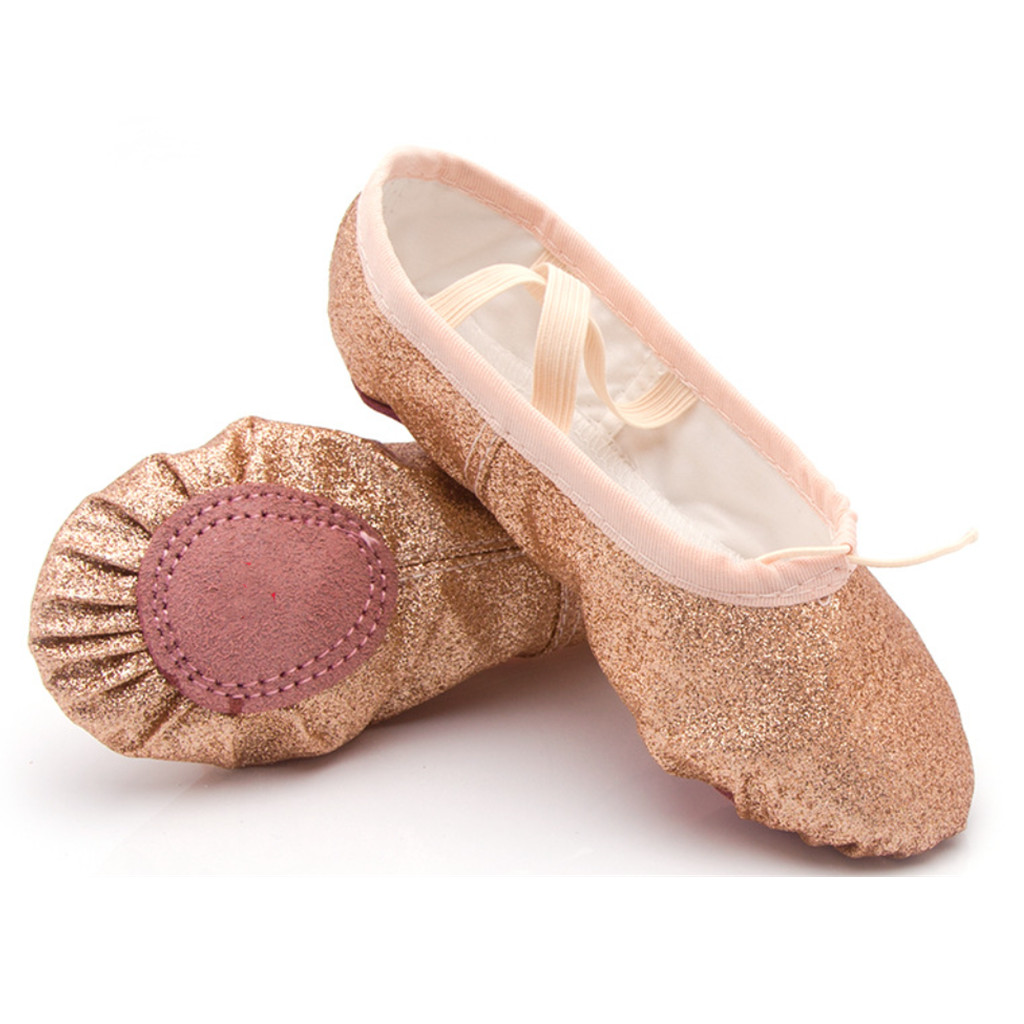 PU Leather Ballet Shoes Slippers Split Sole Flats For Toddler Girl Boy Kid