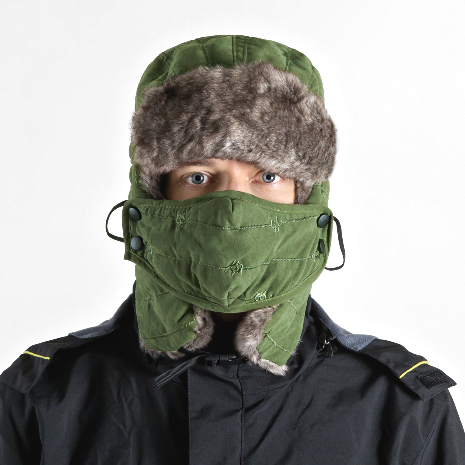 Winter Ear Flap Thermal Hat Fur Warm Snow Ski Cap Hat Face Mask for Cold Weather