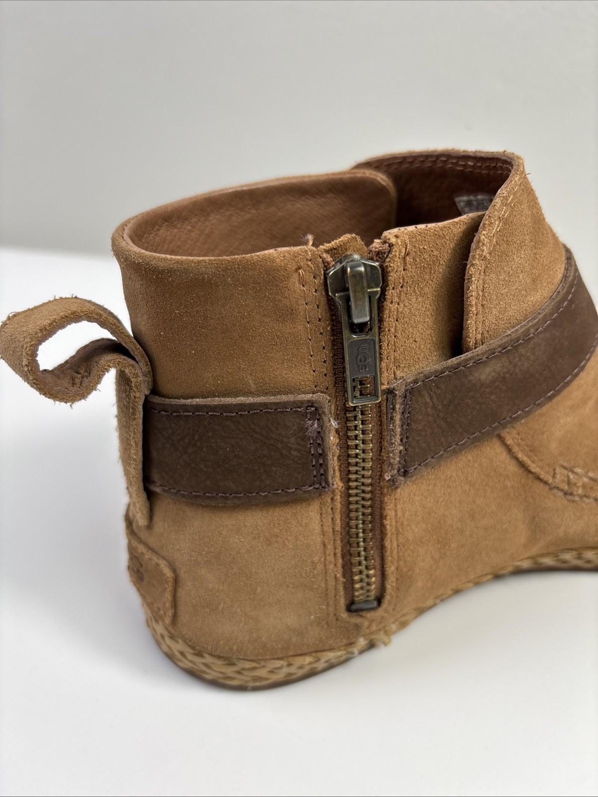 UGG Women’s Sloane Buckle Suede Leather Brown Booties Size 9